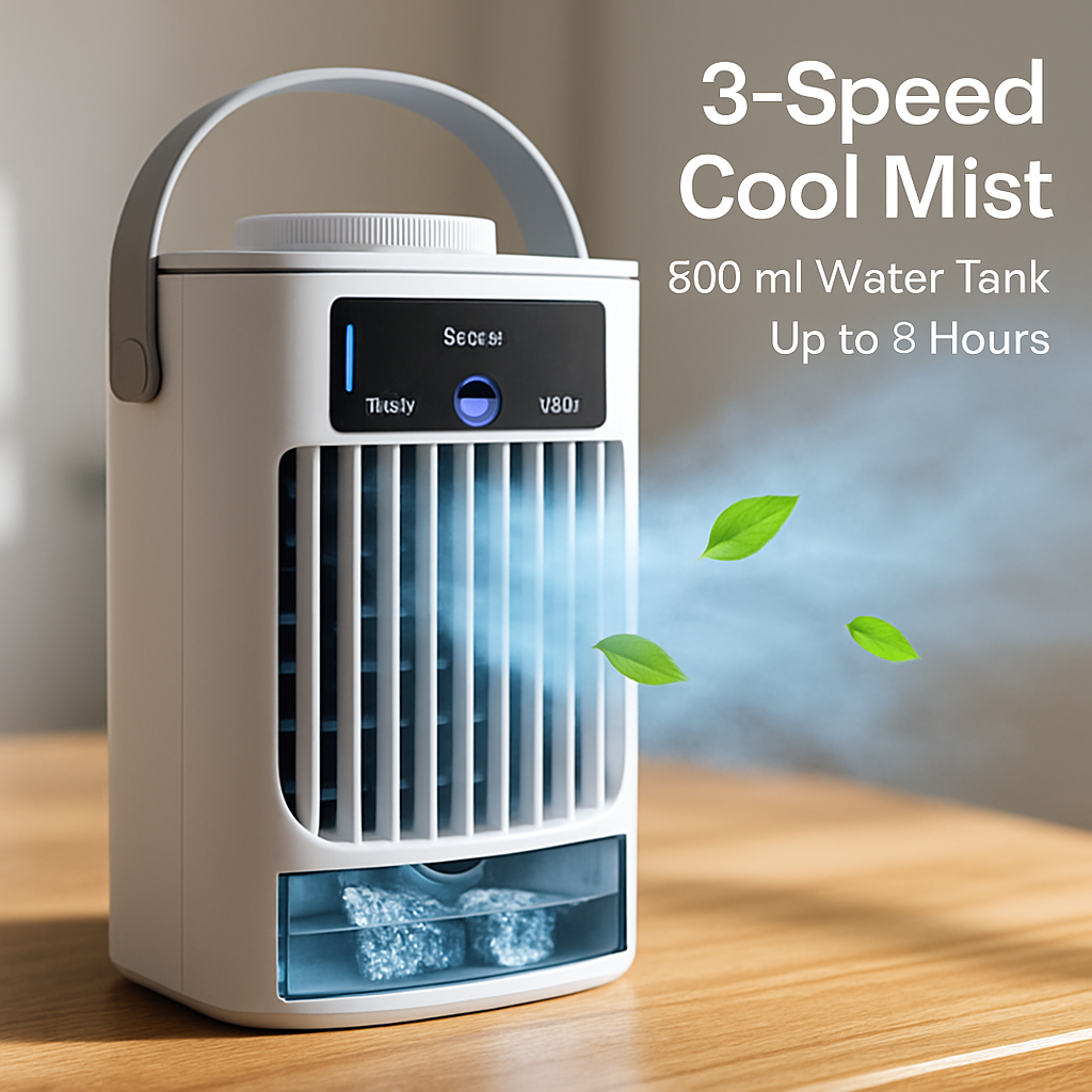 Portable Misting Air Cooler with Humidifier and Night Light