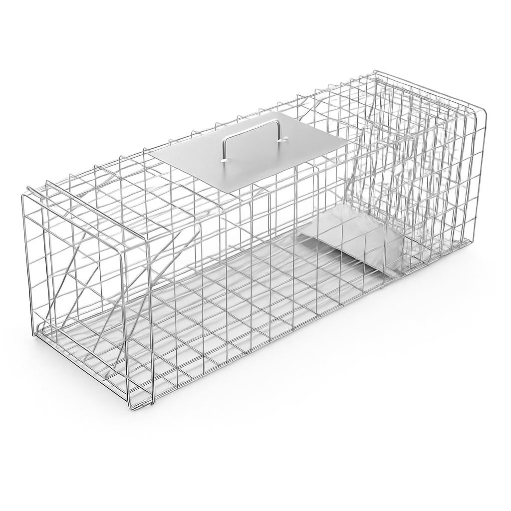 31x12x11” Folding Live Animal Trap Cage With Waterproof Cover And Gloves Humane Easy To Catch And Release Trap For Stray Cats Raccoons Squirrel Skunk