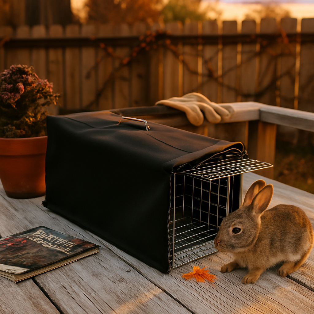 31x12x11” Folding Live Animal Trap Cage With Waterproof Cover And Gloves Humane Easy To Catch And Release Trap For Stray Cats Raccoons Squirrel Skunk