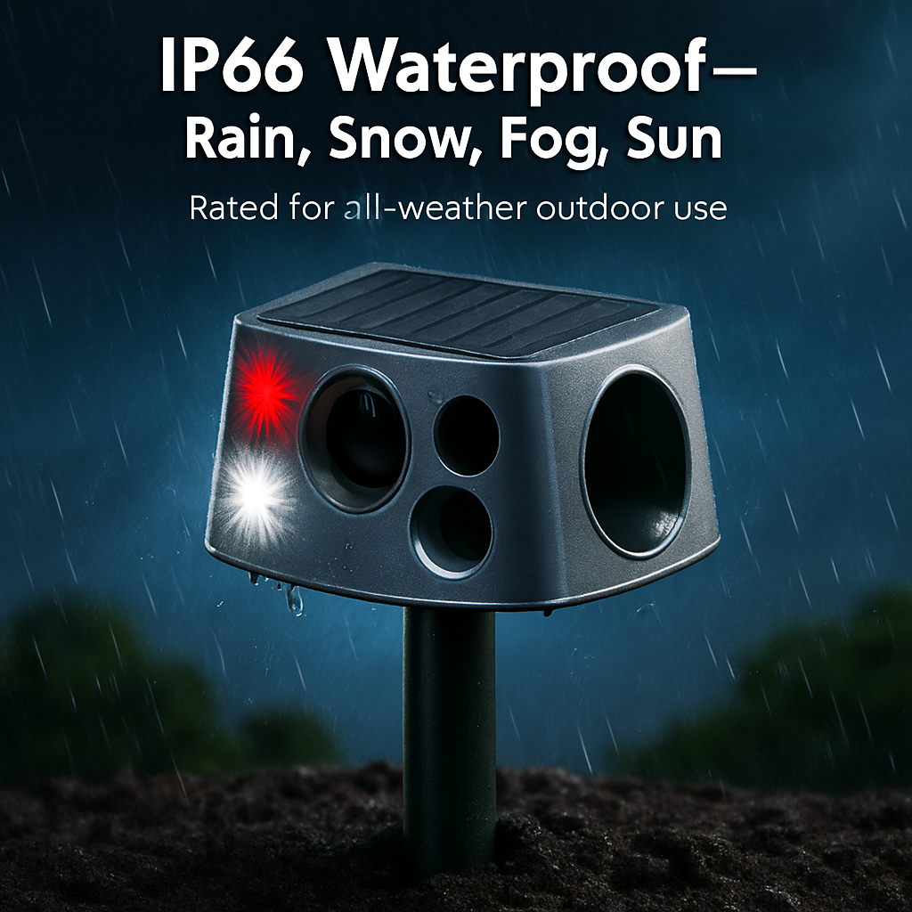 Ultrasonic Solar Animal Repeller for Garden - 3 Modes