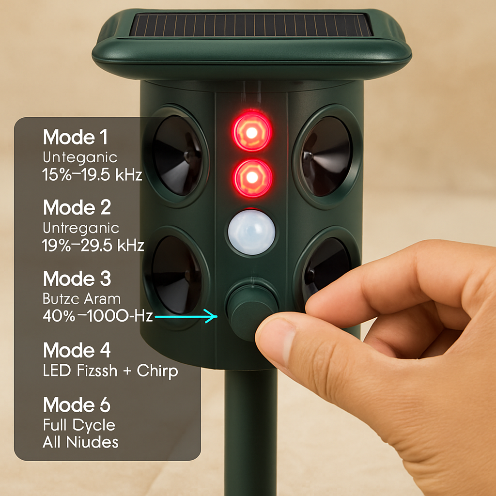 Solar Ultrasonic Animal Repeller with PIR Motion Sensor