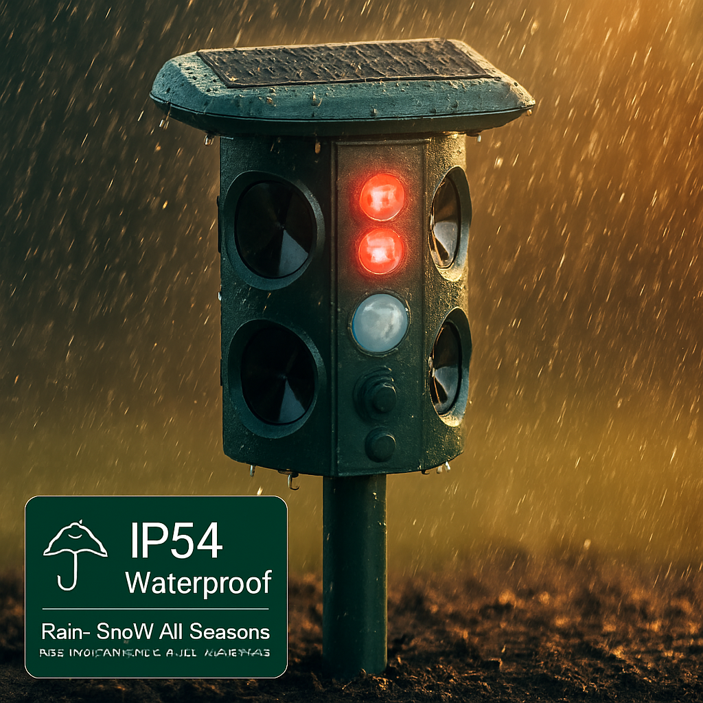 Solar Ultrasonic Animal Repeller with PIR Motion Sensor