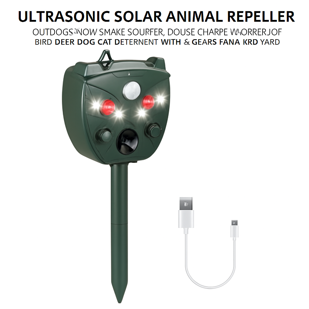 Ultrasonic Solar Animal Repeller for Garden and Yard