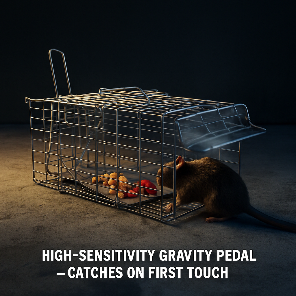 Foldable Rat Trap Cage for Humane Live Rodent Catch