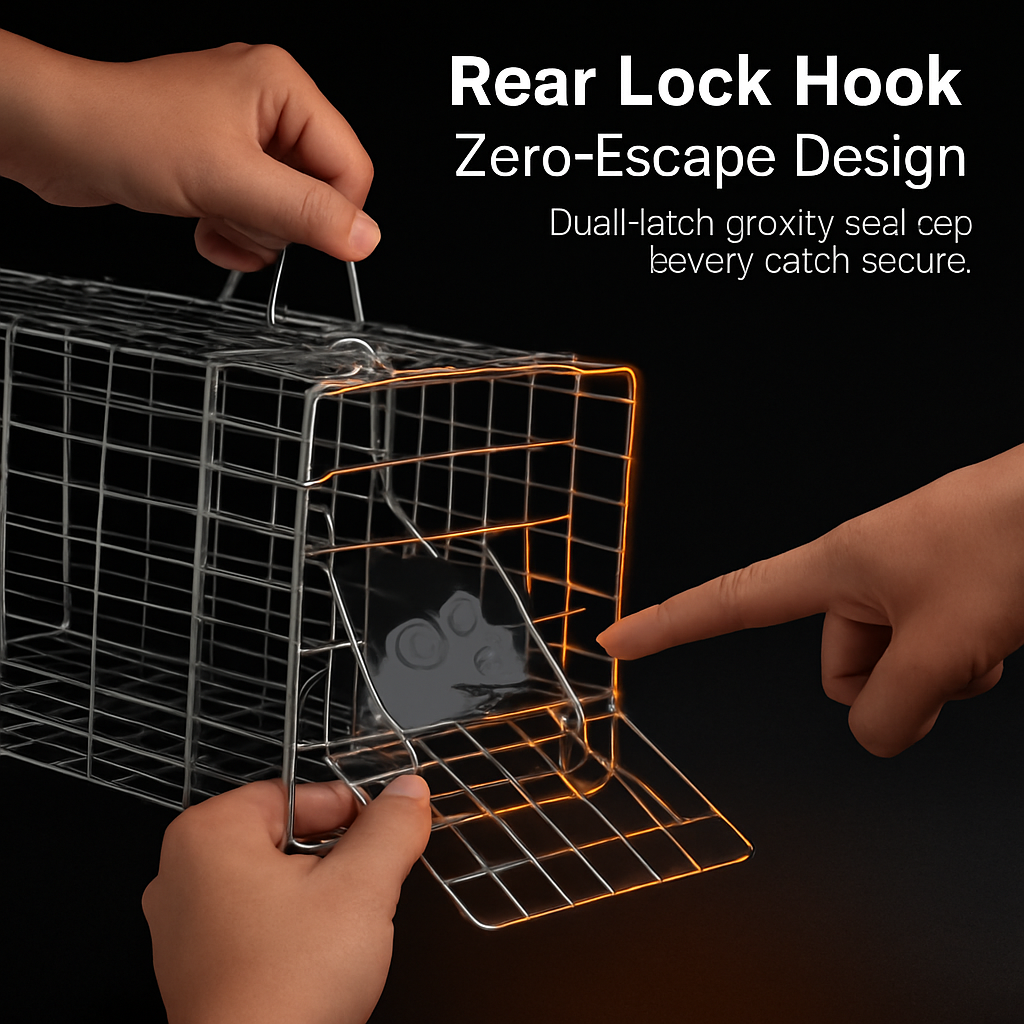 Foldable Rat Trap Cage for Humane Live Rodent Catch