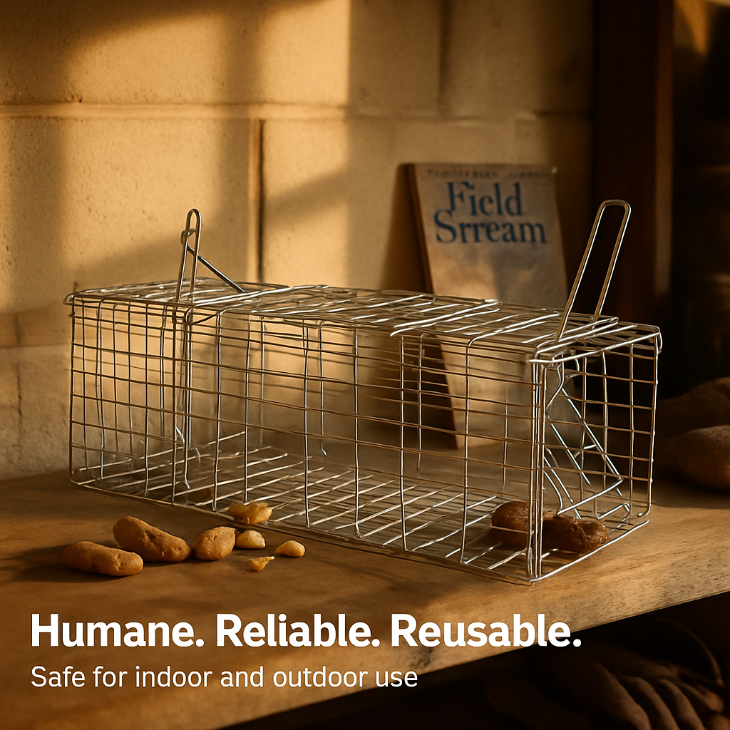 Foldable Rat Trap Cage for Humane Live Rodent Catch