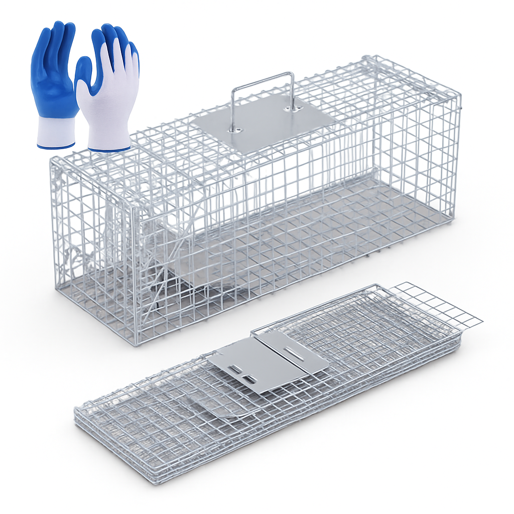 Humane Live Animal Trap Cage - Foldable, Heavy Duty
