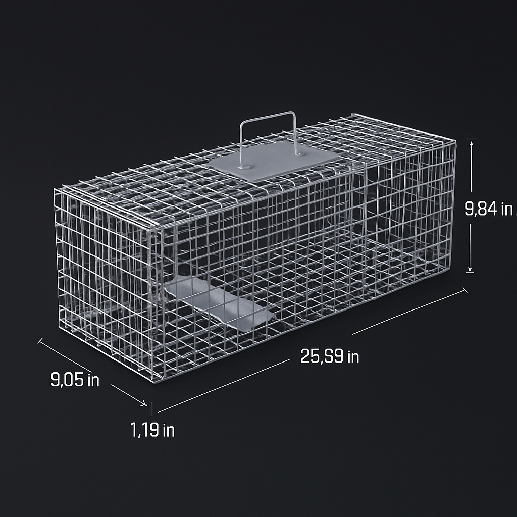Humane Live Animal Trap Cage - Foldable, Heavy Duty