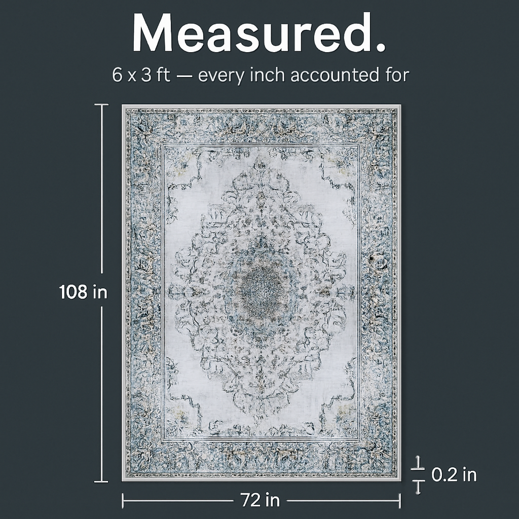 Vintage Area Rug - Soft, Waterproof Non-Slip for Home