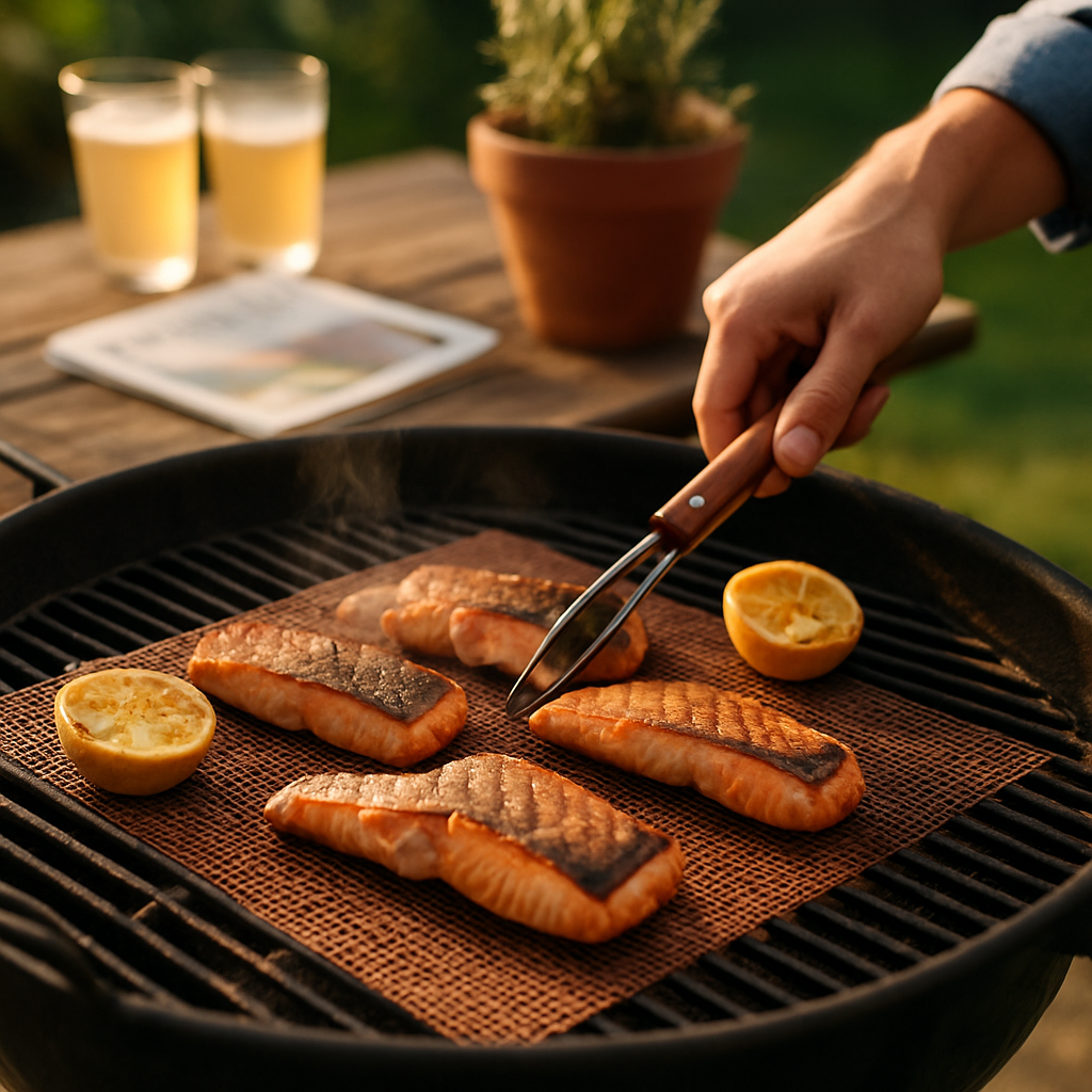 Grill Mat Beige - Reusable Non-Stick Grilling Accessory