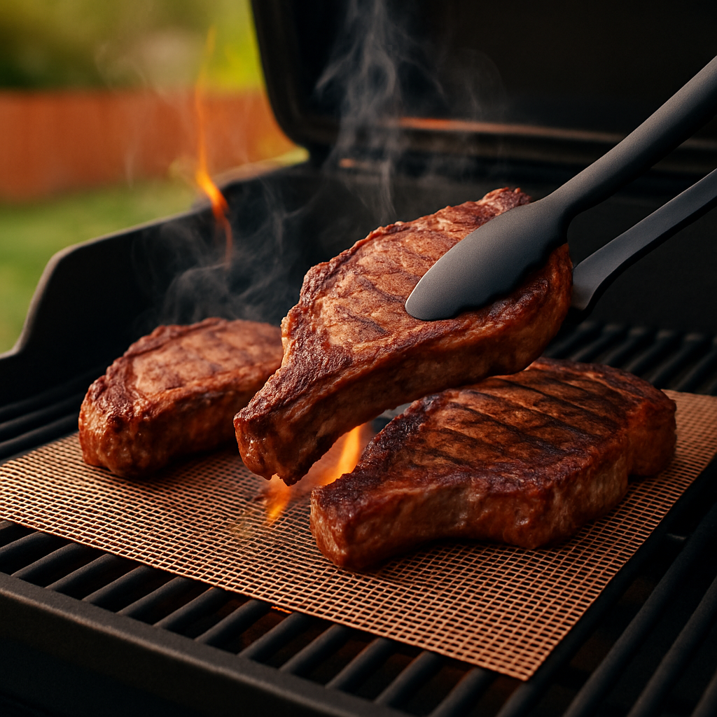 Grill Mat Beige - Reusable Non-Stick Grilling Accessory