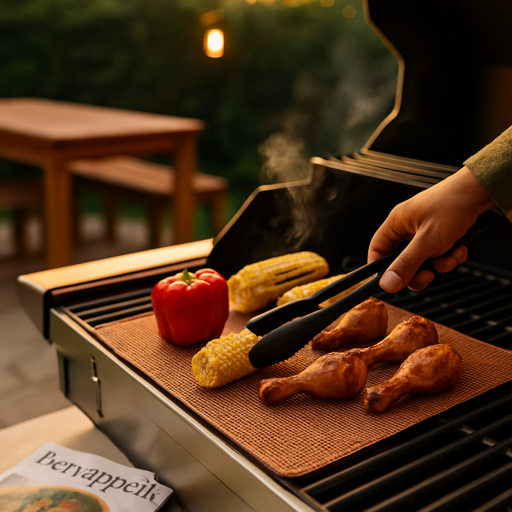 Grill Mat Beige - Reusable Non-Stick Grilling Accessory