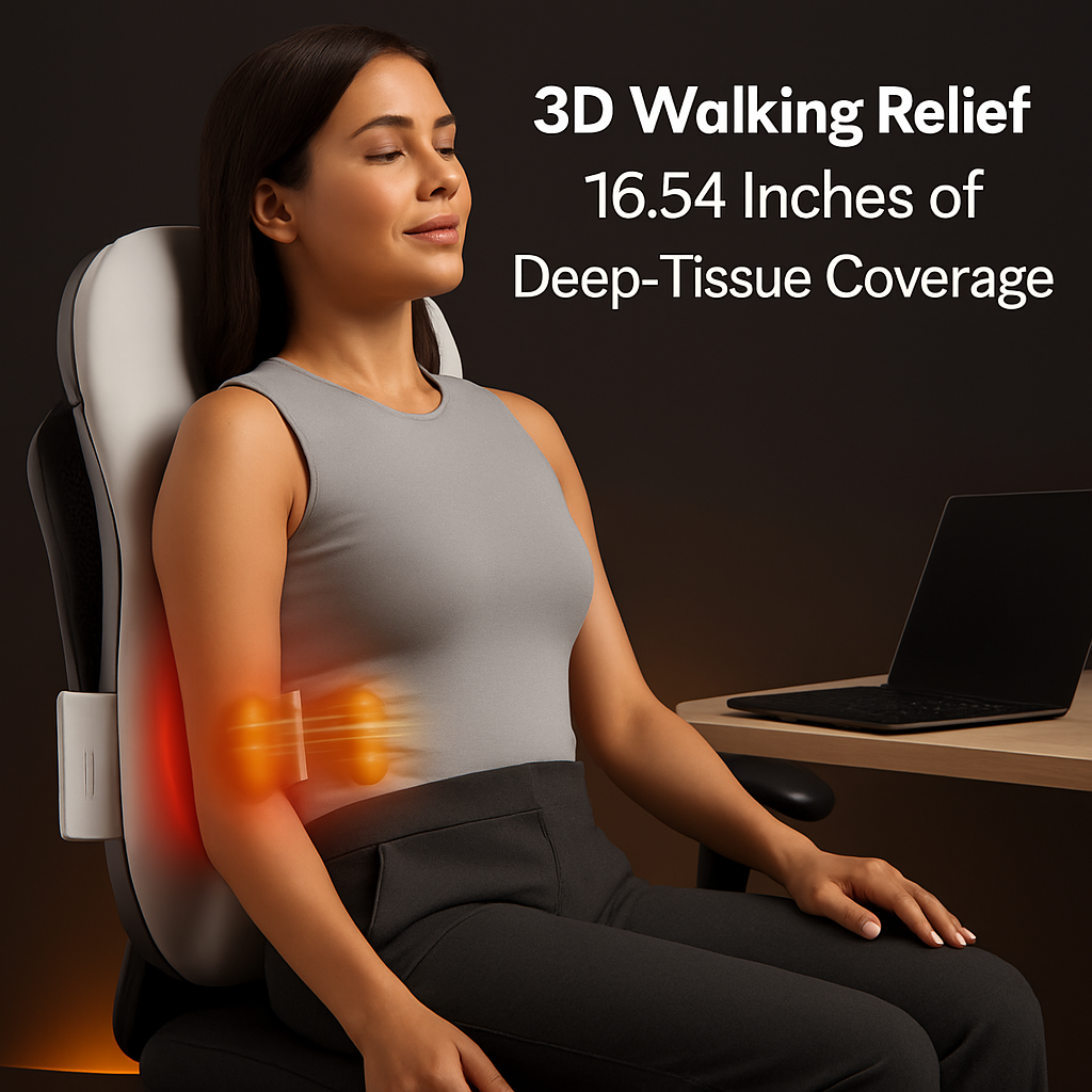 Shiatsu Back Massager 3D Deep-Tissue Kneading Pillow
