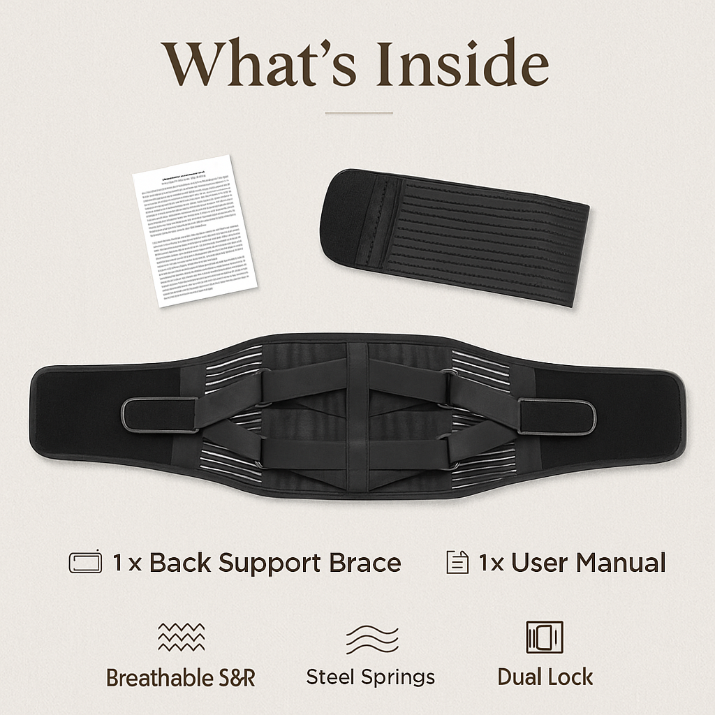 Back Support Brace with Breathable Mesh Lumbar Support