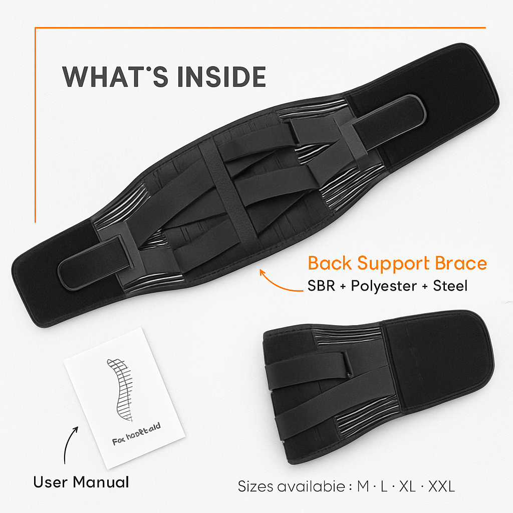 Back Support Brace with Breathable Mesh Lumbar Support