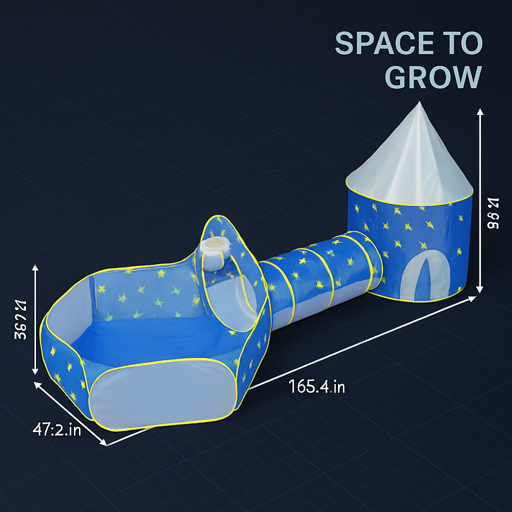 3-in-1 Crawl Tunnel Tent for Kids Playtime