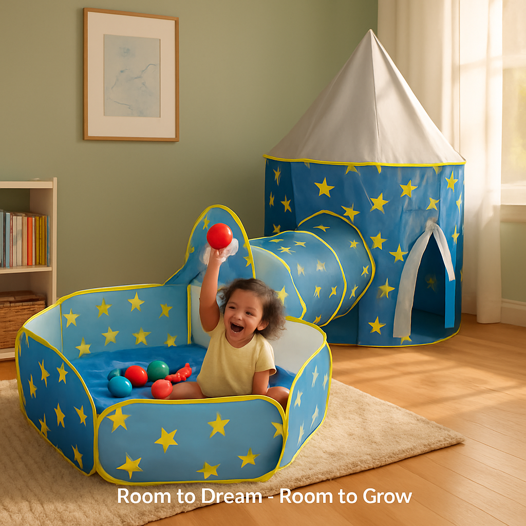 3-in-1 Crawl Tunnel Tent for Kids Playtime