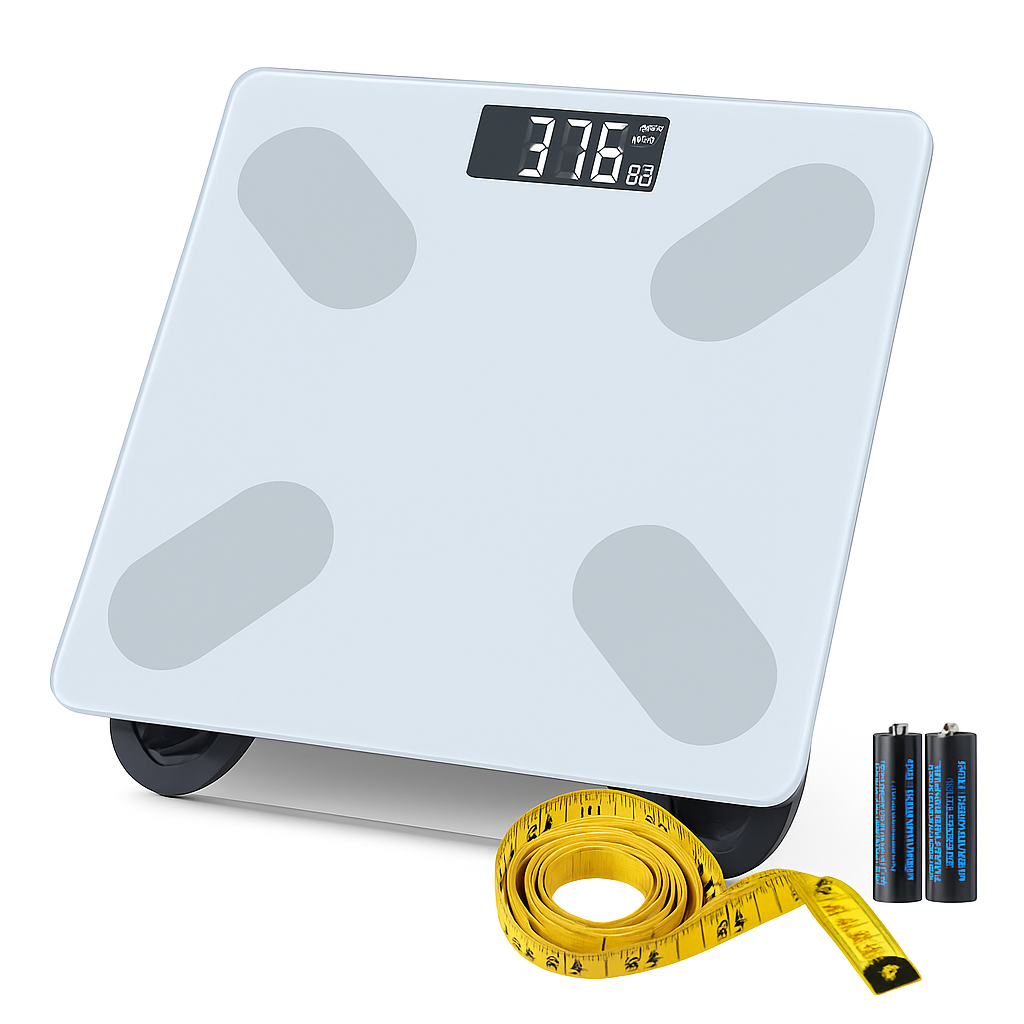 Smart Digital Scale For Body Weight High Accuracy BMI Weight Scale Full Body Composition Analysis Sync with APP 4mm Tempered Glass 397LBS Capacity LCD