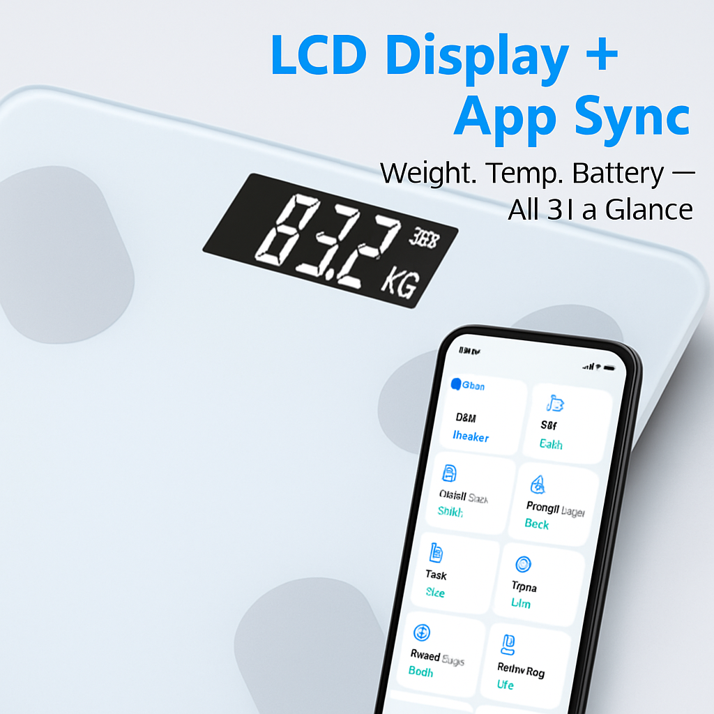 Smart Digital Scale For Body Weight High Accuracy BMI Weight Scale Full Body Composition Analysis Sync with APP 4mm Tempered Glass 397LBS Capacity LCD