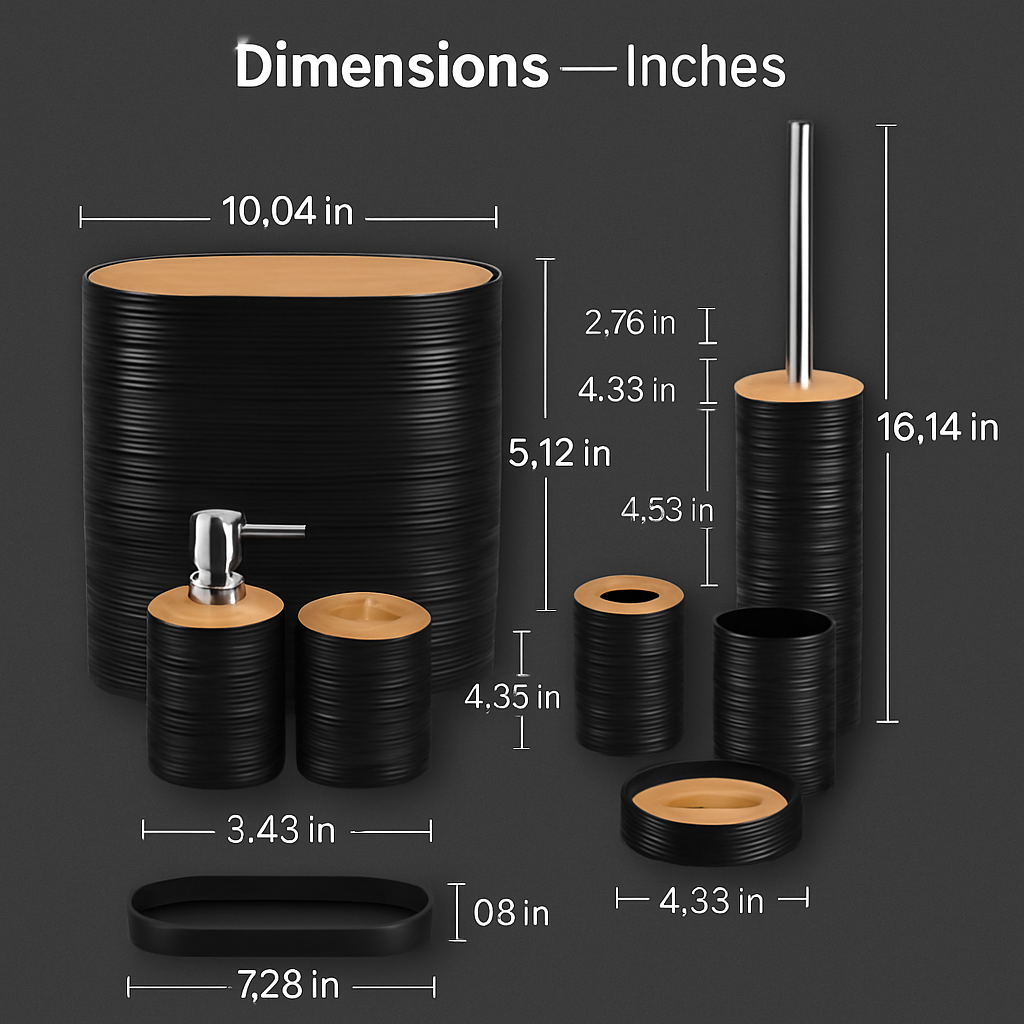 Bathroom Accessories Set with Dispenser & Holder