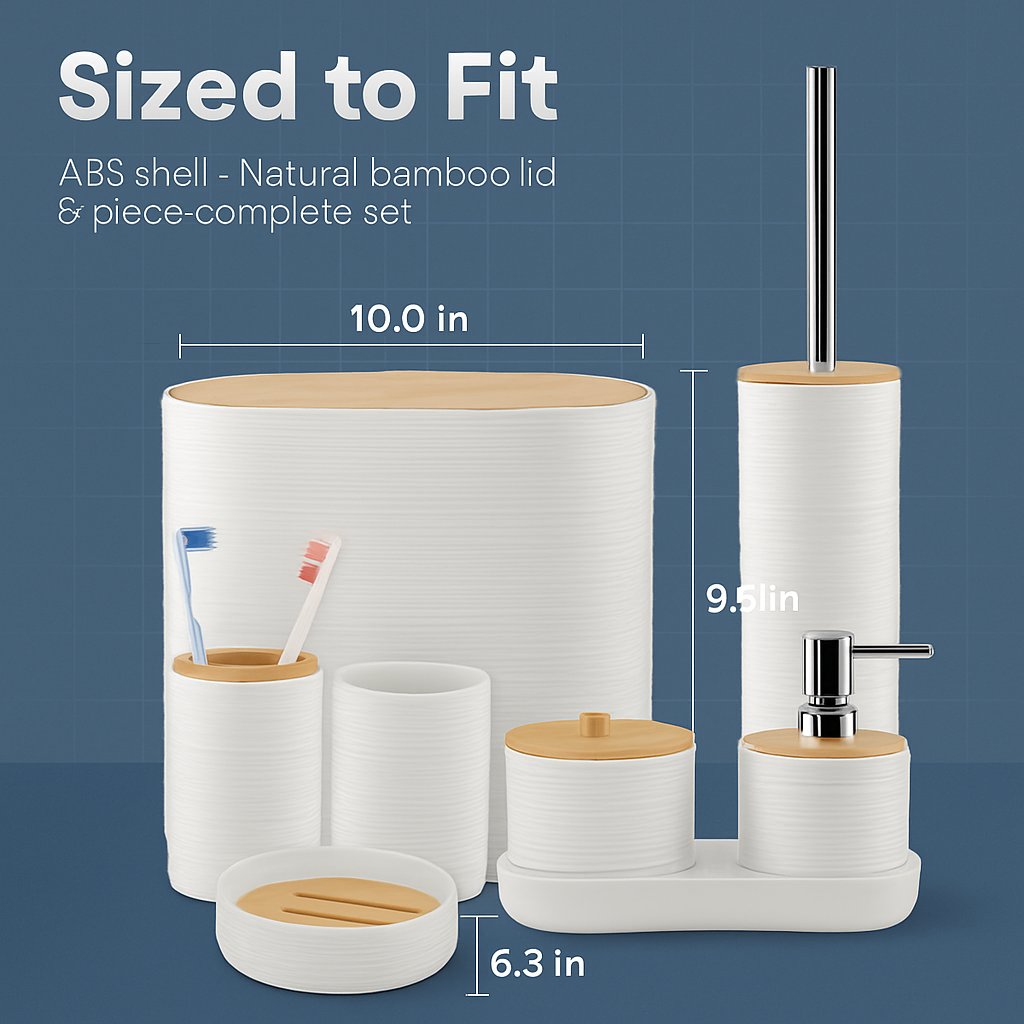 Bathroom Accessories Set with Dispenser & Holder