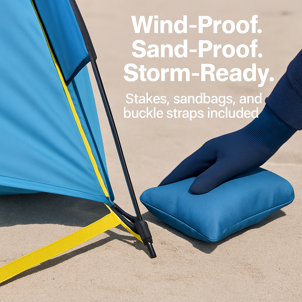 Beach Tent Outdoor Waterproof Tent Canopy for 4-6 Person with 3 Door Openings Carrying Bag UPF50+ Easy Setup for Beach Picnic Camping Hiking Adventure