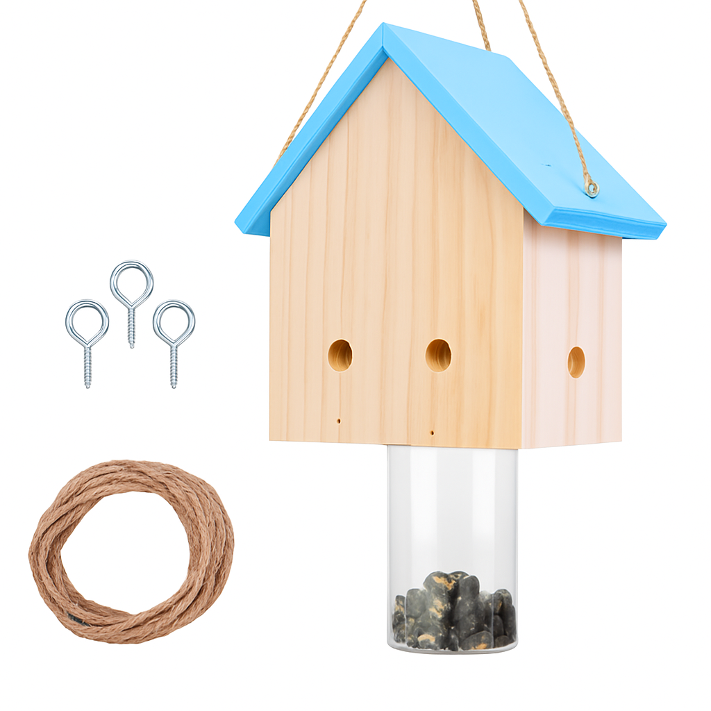 Wood Carpenter Bee Trap for Outdoor Pine Wood - Hanging