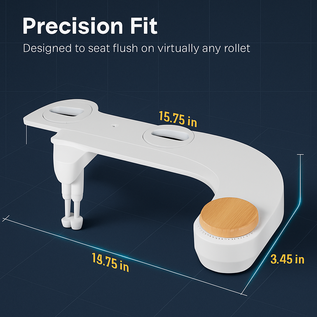 Bidet Attachment with Dual Nozzles and Water Flow Control