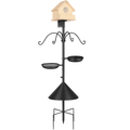 94Inch Squirrel Proof Bird Feeder Pole Heavy-Duty Bird House Pole  Outdoor Bird Feeding Station with 5 Adjustable Heights 4 Shepherd Hooks Top & Side