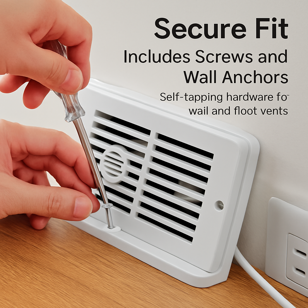 Register Booster Fan Smart AC Vent Booster Fan Fits 4" x 10" Register Holes with 3 Modes 10 Speeds 2H/4H Timer LCD Screen 2 Scent Diffuser Slots Remot