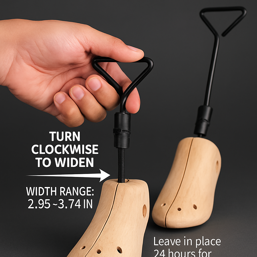 Boot Stretcher Adjustable Width Wooden Widener for Boots