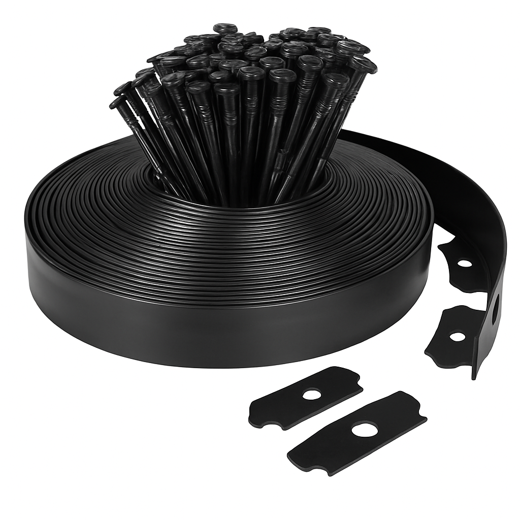 Non-Digging Plastic Garden Edging Kit for Lawn and Flower Beds
