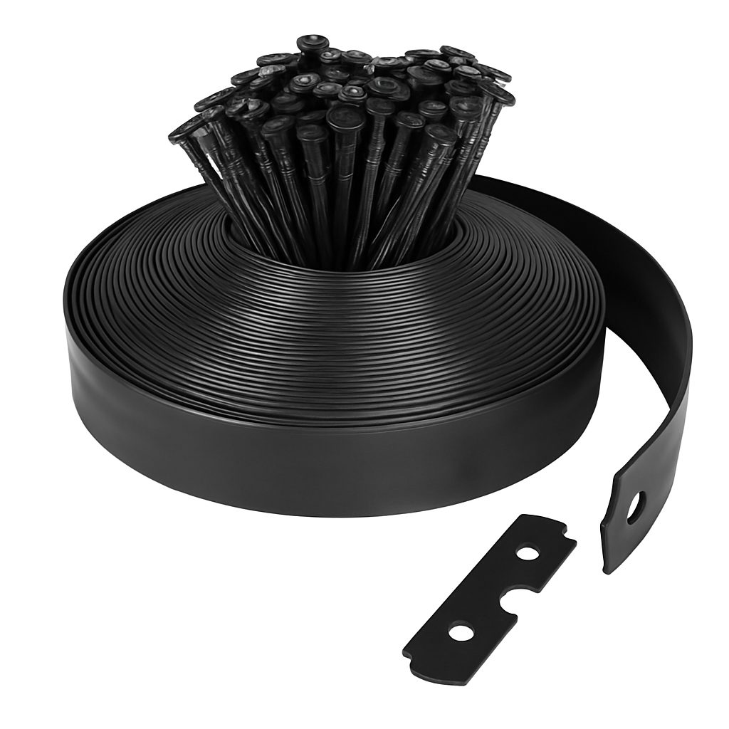 Non-Digging Plastic Garden Edging Kit for Lawn and Flower Beds