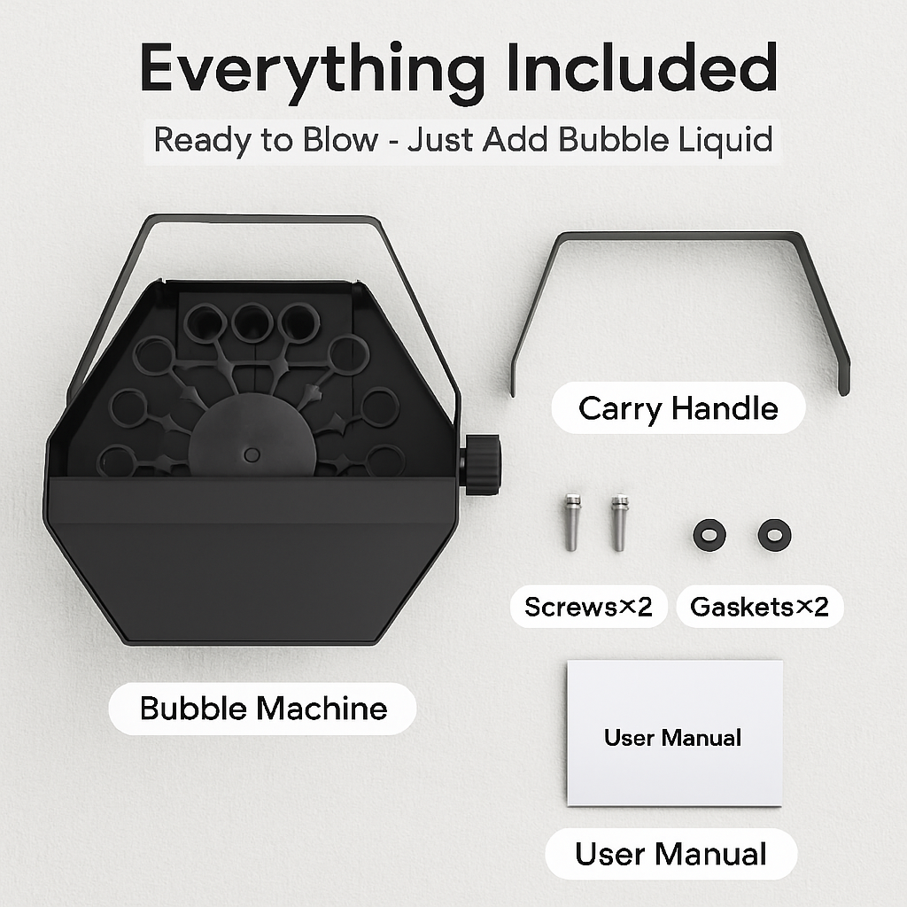 Bubble Machine Pro with Detachable Handle for Parties
