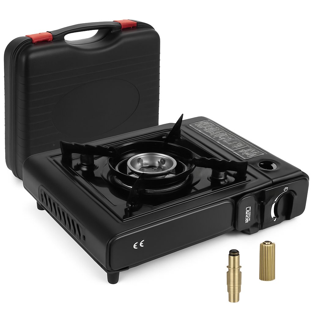 Portable Camping Stove with Dual Fuel and Piezo Ignition
