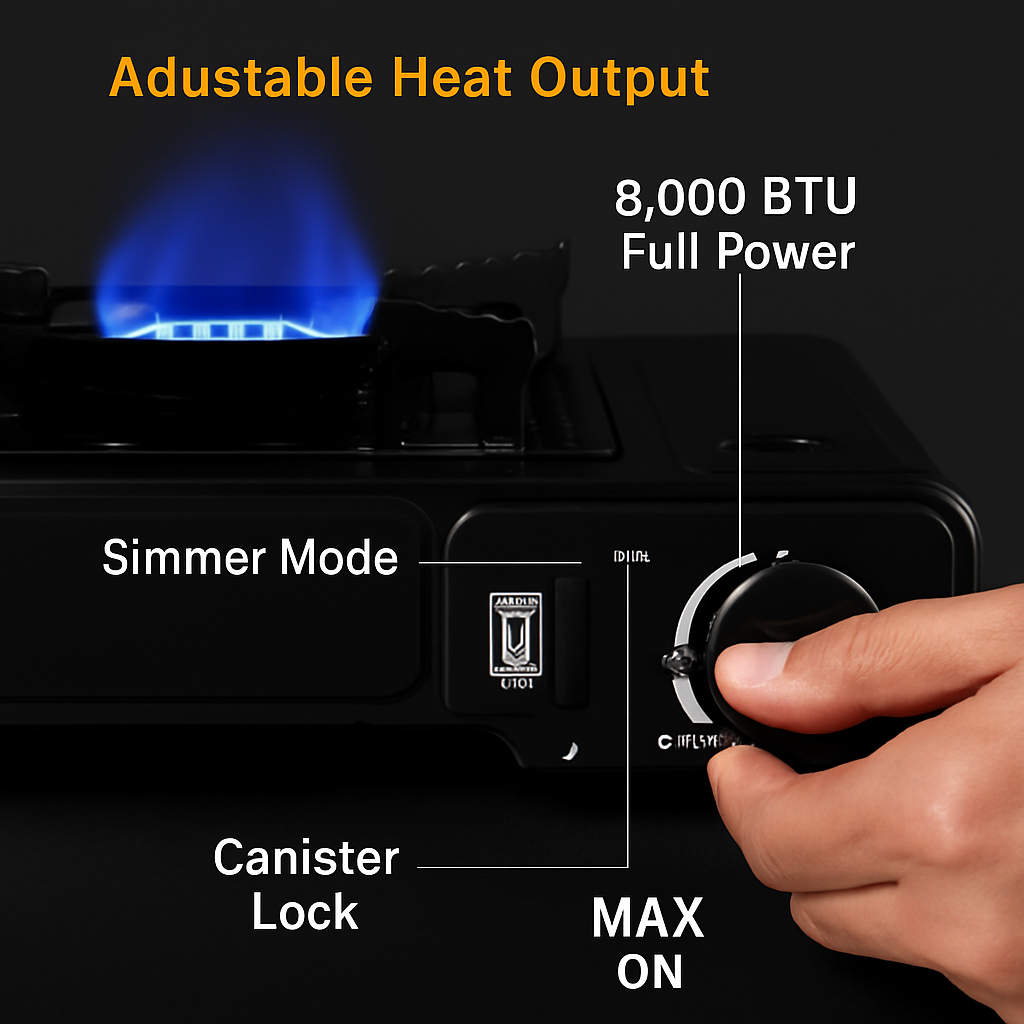 Portable Camping Stove with Dual Fuel and Piezo Ignition
