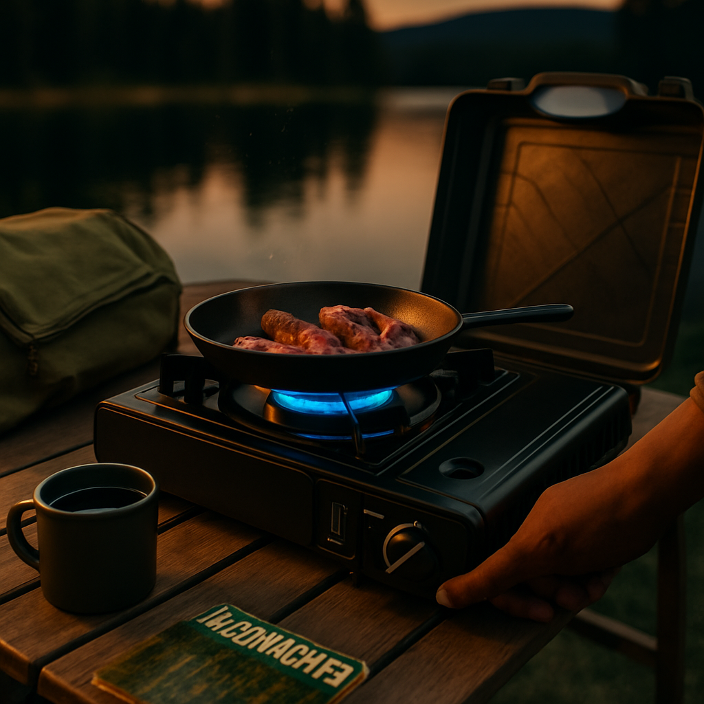 Portable Camping Stove with Dual Fuel and Piezo Ignition