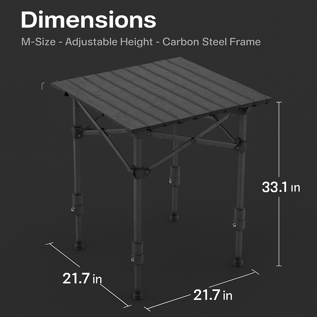 Portable Folding Camping Table With Adjustable Height