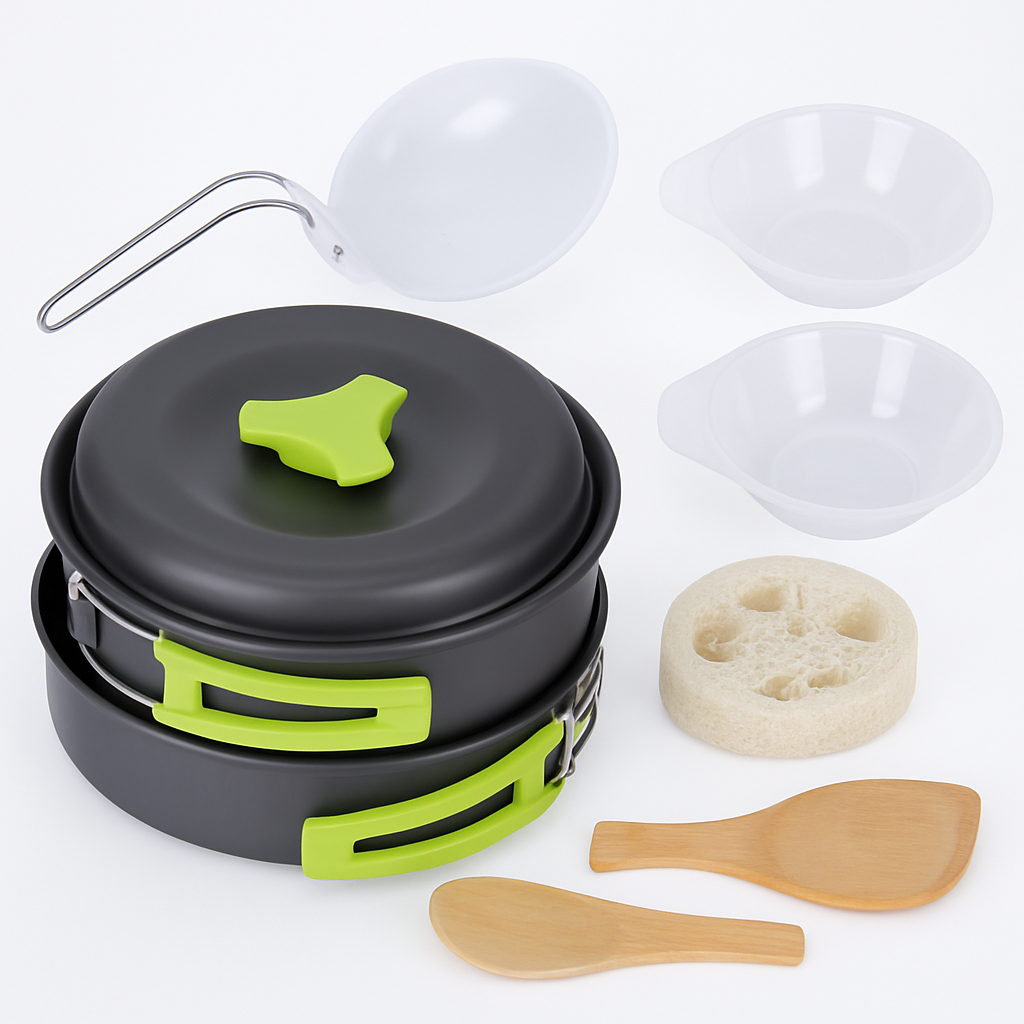 Camping Cookware Set: Pot, Pan & Bowls for Outdoor Cooking