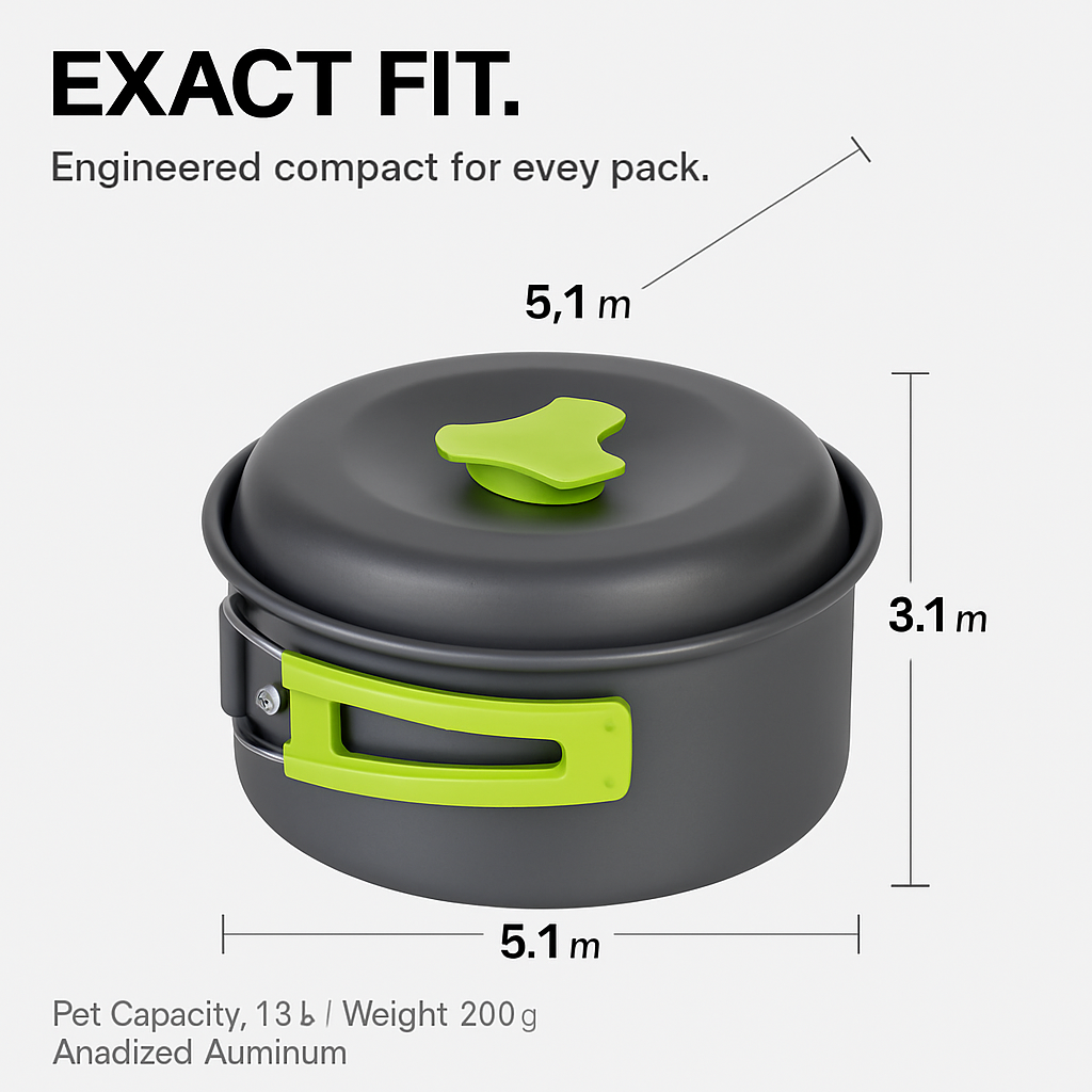 Camping Cookware Set: Pot, Pan & Bowls for Outdoor Cooking