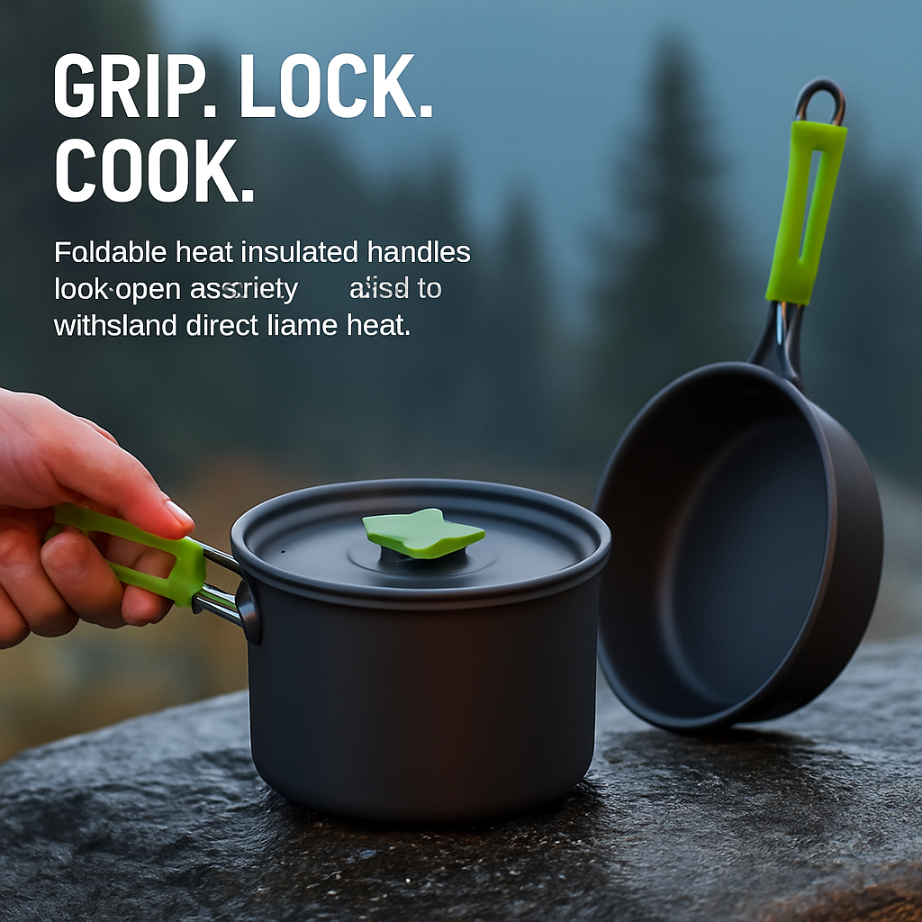 Camping Cookware Set 16Pcs Pot Pan Kettle with Bowls