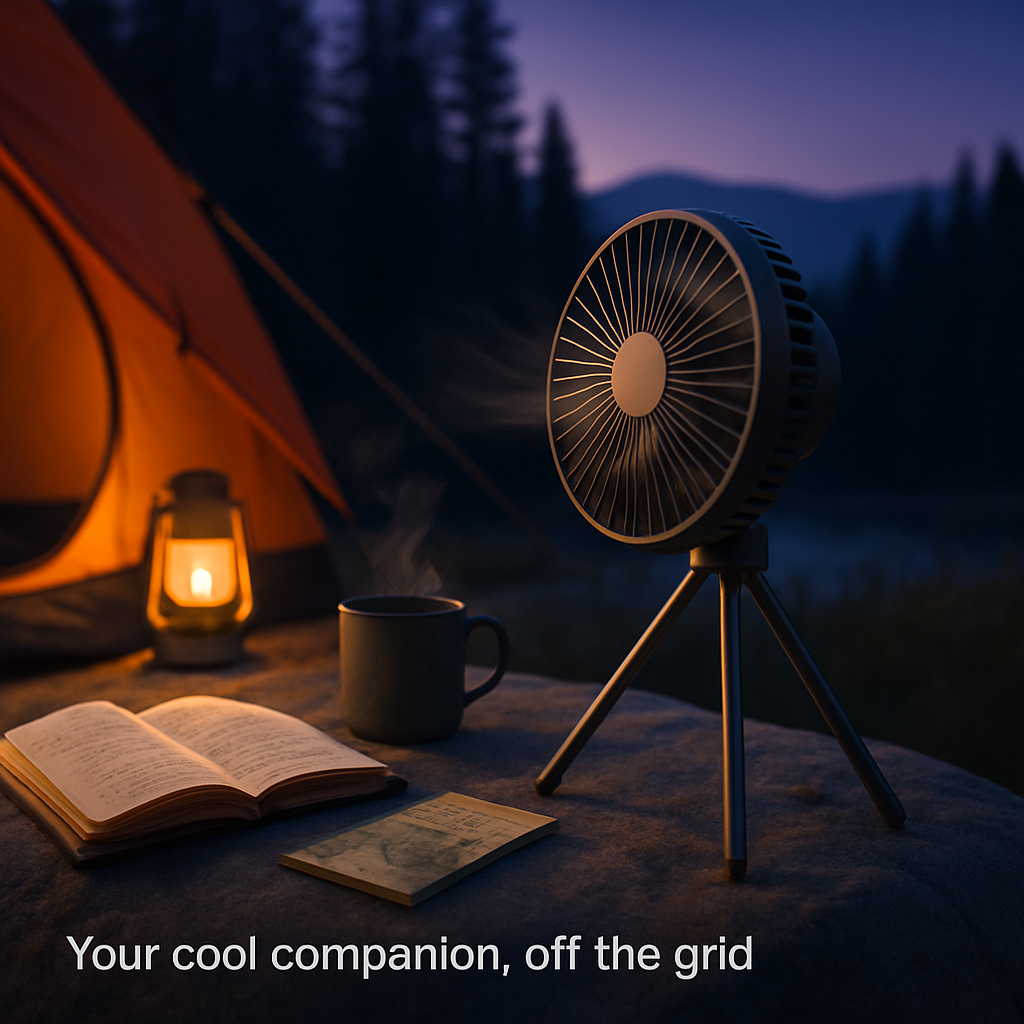 Portable Camping Fan with 3 Speeds and Rechargeable Battery
