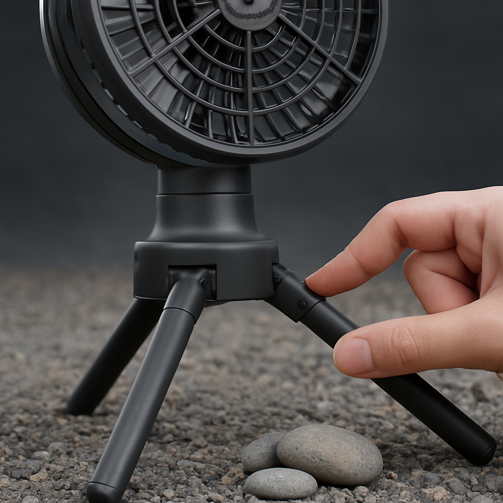 Portable Camping Fan with LED Light and Lantern
