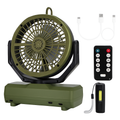 Oscillating Camping Fan with Flashlight, Remote Control