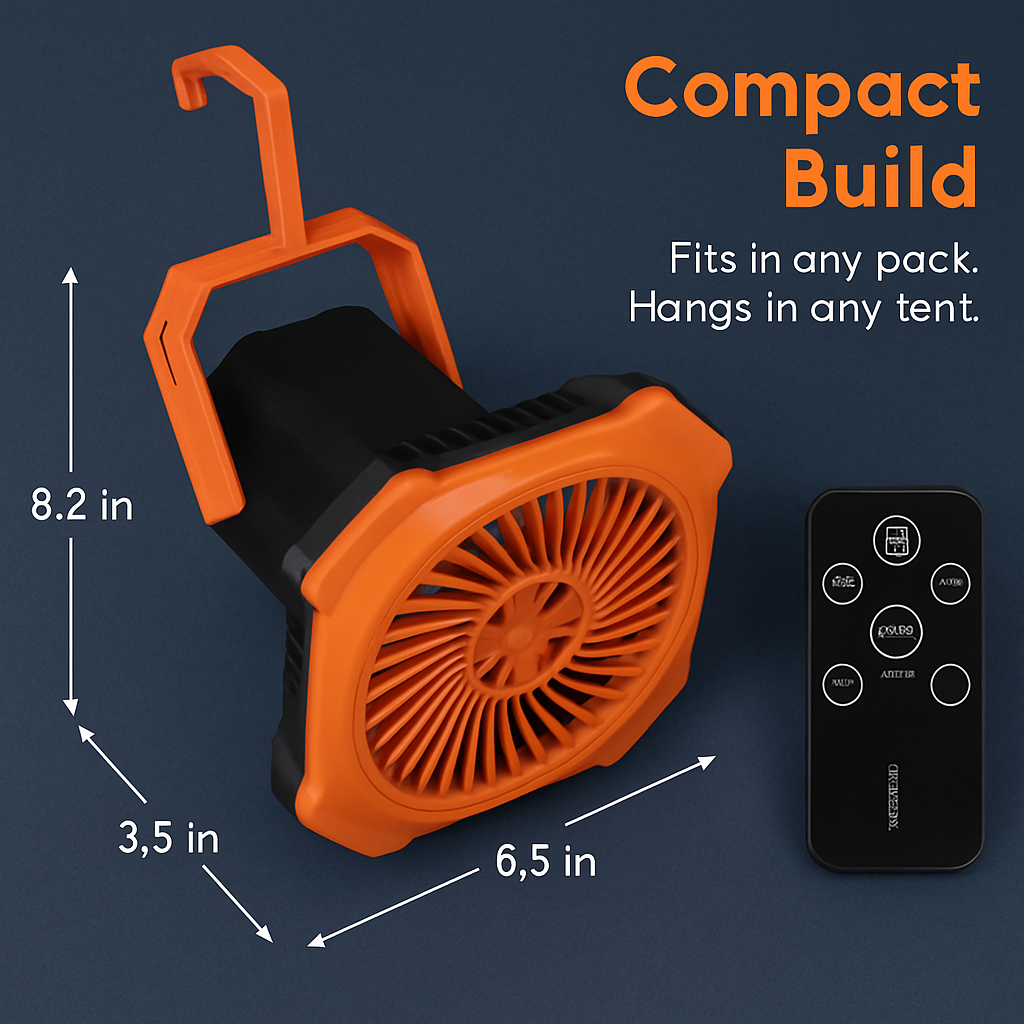 Portable Camping Lantern Fan with Rechargeable Battery