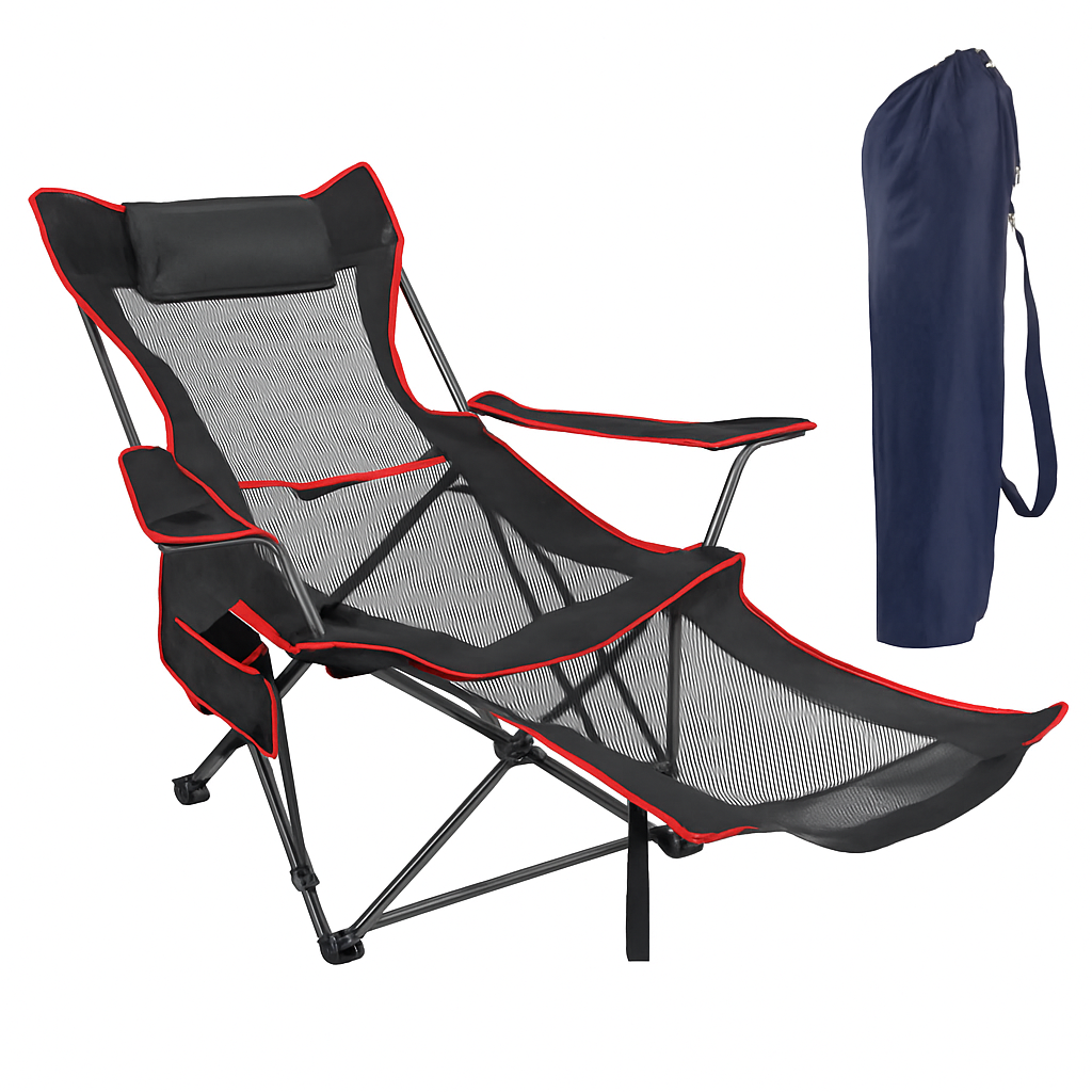 Foldable Camping Chair with Cup Holder & Side Pocket