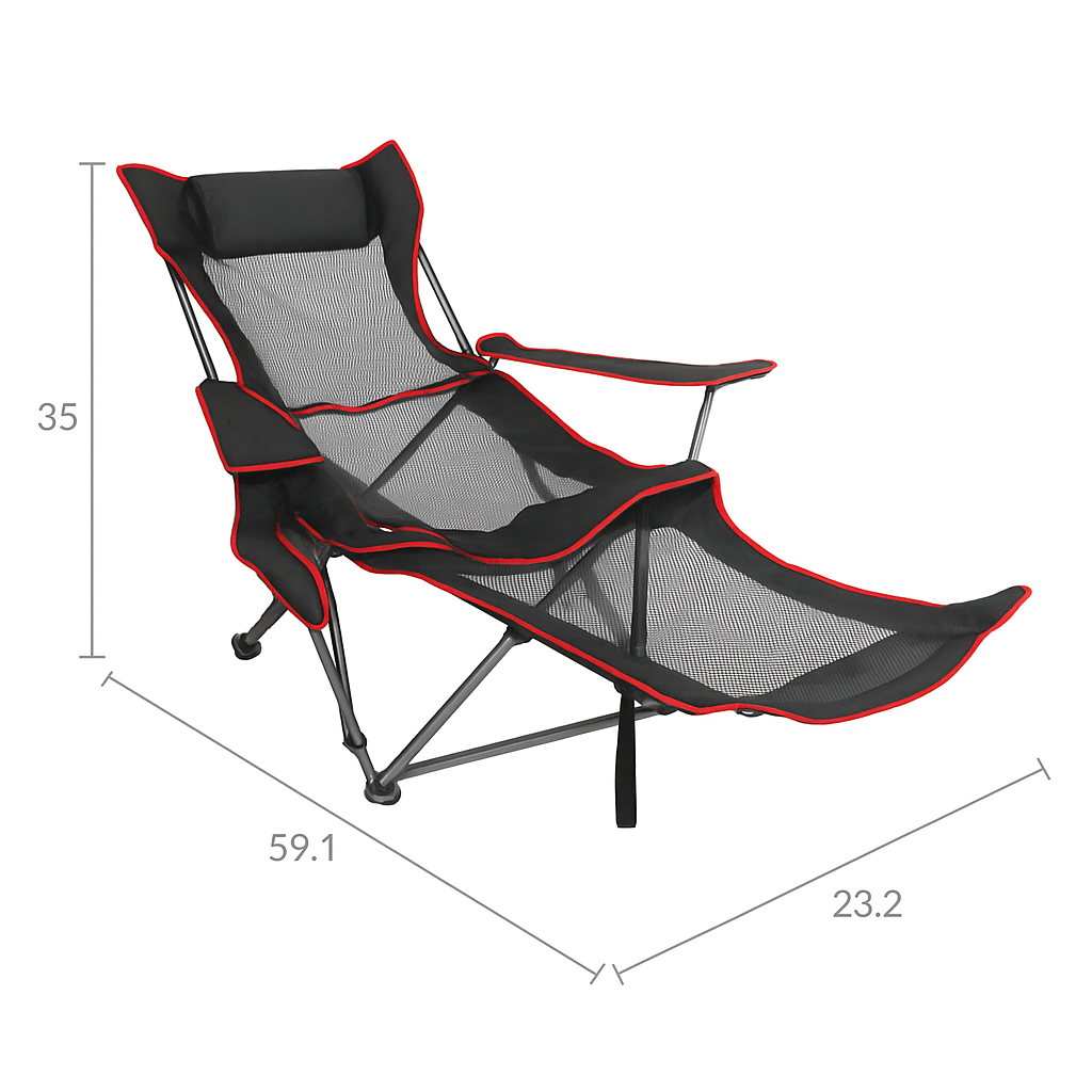 Foldable Camping Chair with Cup Holder & Side Pocket