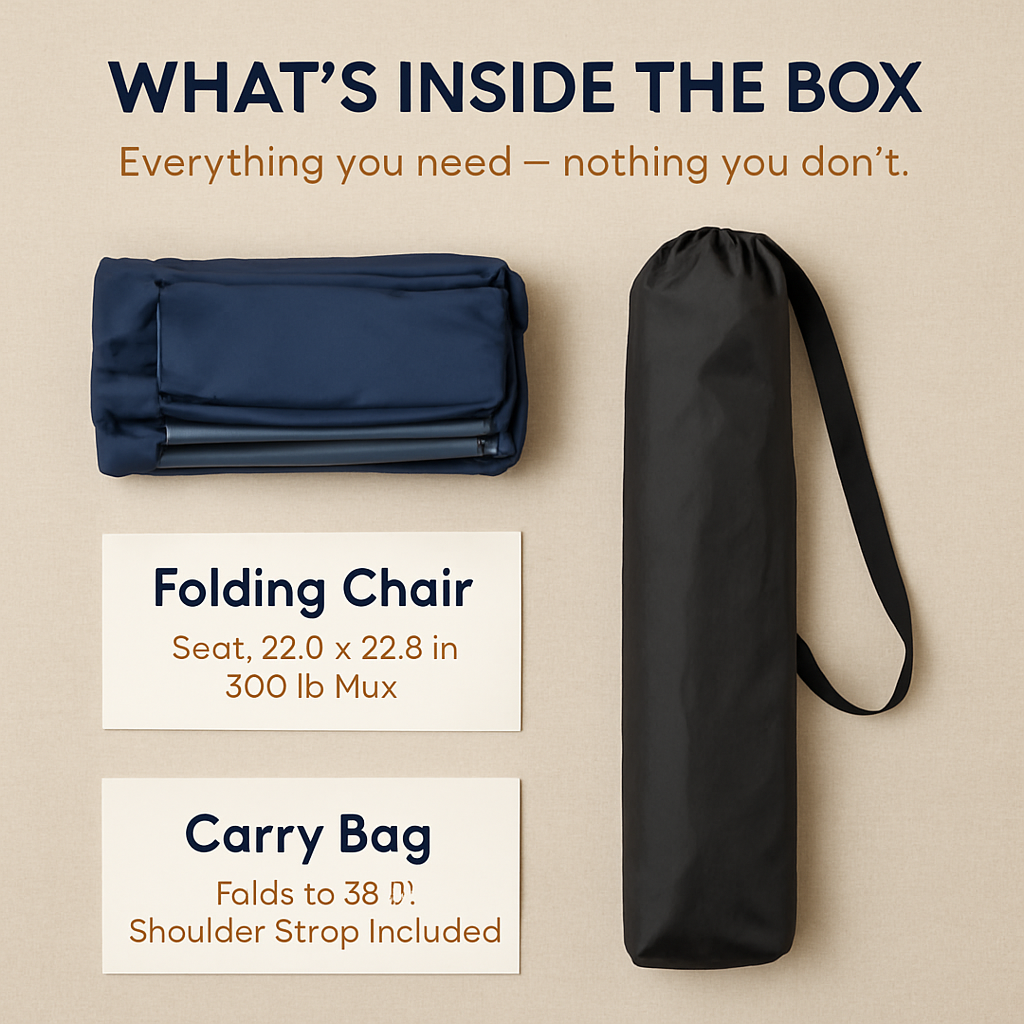 Foldable Camping Chair with Cup Holder & Side Pocket