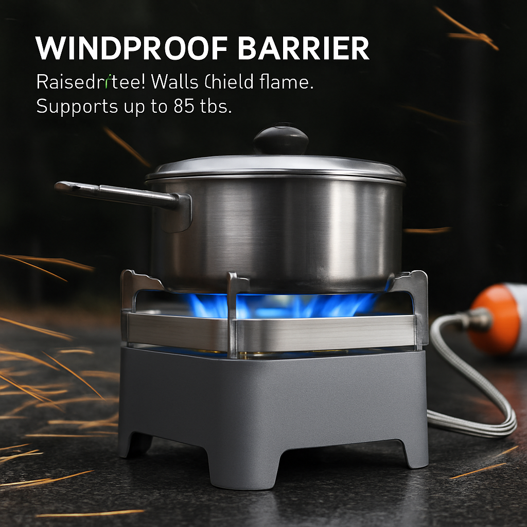Portable Camping Stove with Windproof Burner for Outdoors