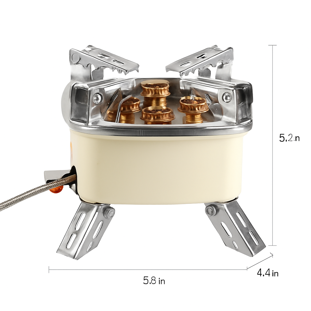 Five-Head Windproof Camping Stove with Piezo Ignition